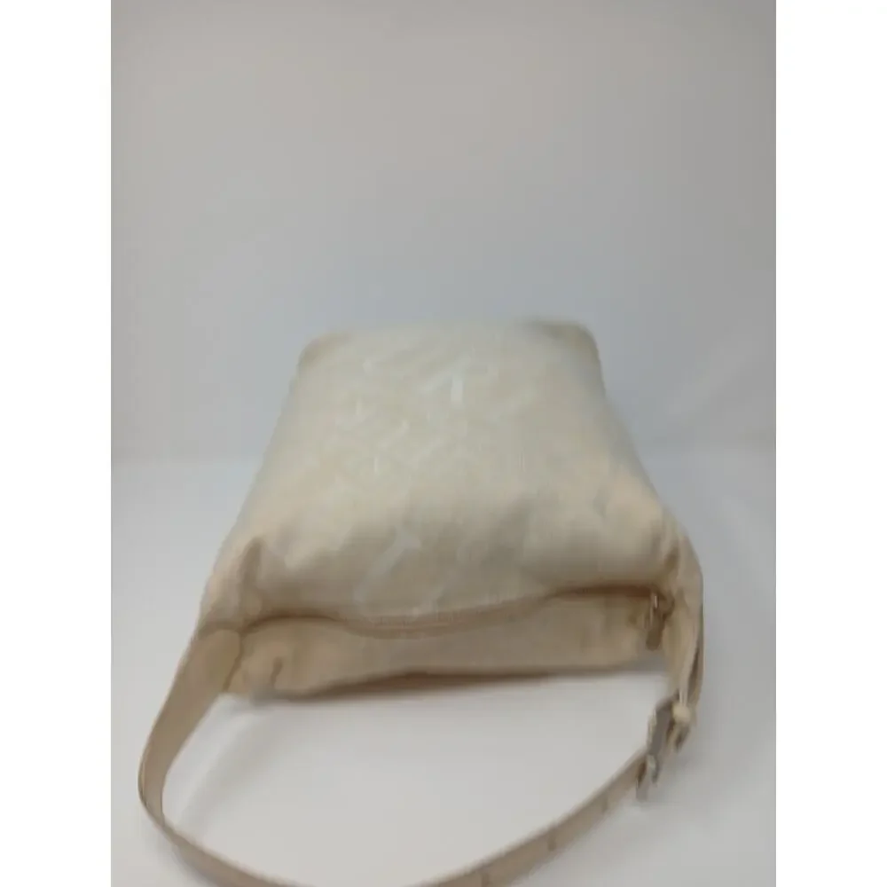 Furla Shoulder Bag Beige And Brown Color Nylon And Leather Used